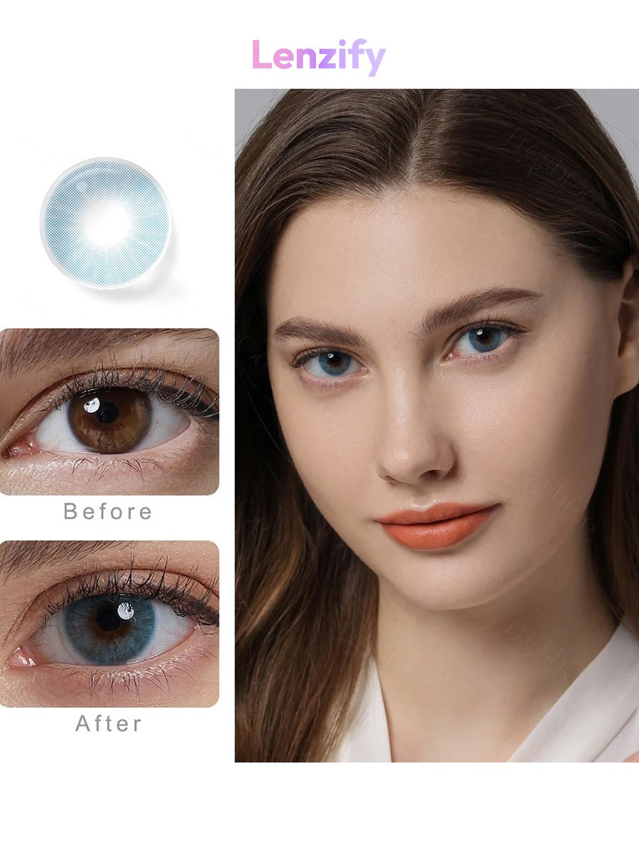 Dewy Sky Blue Single Tone Bella Lens